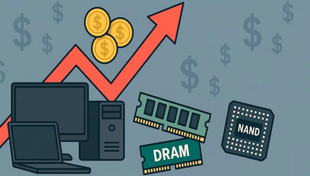 El precio de la memoria DRAM subirá hasta un 100 % en marzo para IA, PC y portátiles