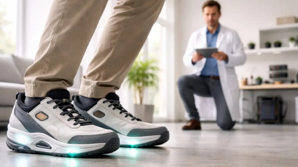 Científico británico crea un zapato futurista que puede evitar que las personas mayores se caigan