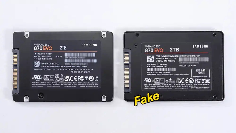 Cuidado con comprar SSD Samsung 870 EVO, están creando réplicas casi idénticas que son una estafa