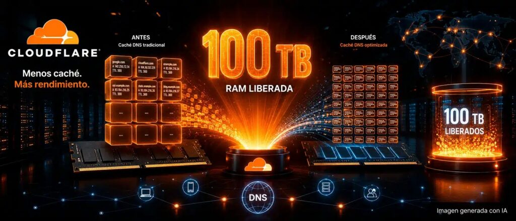 Cloudflare libera 100 TB de RAM sin cambiar un solo servidor: solo tuvo que optimizar su caché DNS
