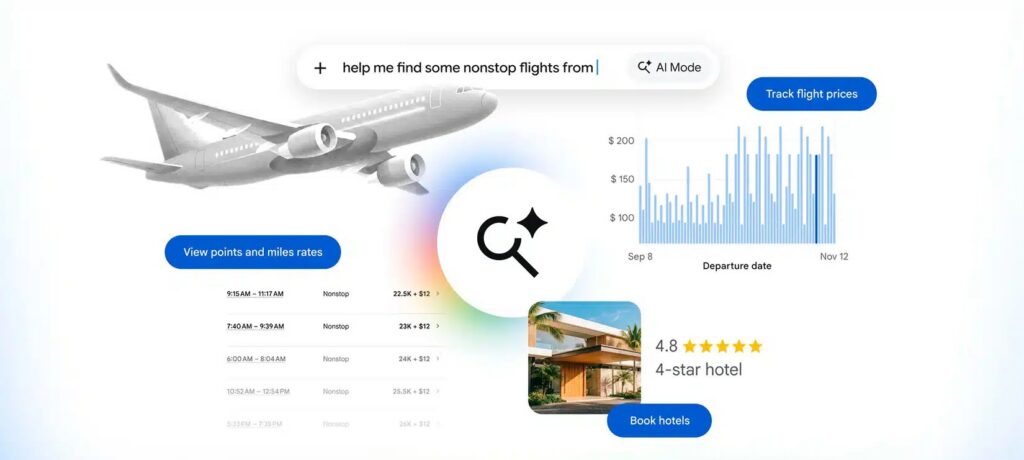 Google se convierte en una agencia de viajes con IA: ahora rastrea vuelos y reserva de hoteles
