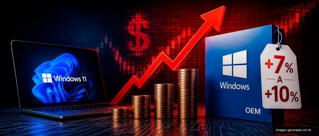 Microsoft sube el precio de las licencias OEM de Windows en hasta un 10%