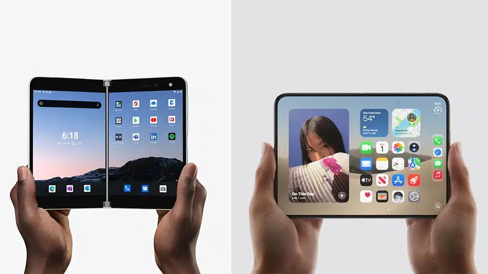 Apple copió completamente a Microsoft: el iPhone Duo es casi clavado al concepto y marketing del Surface Duo