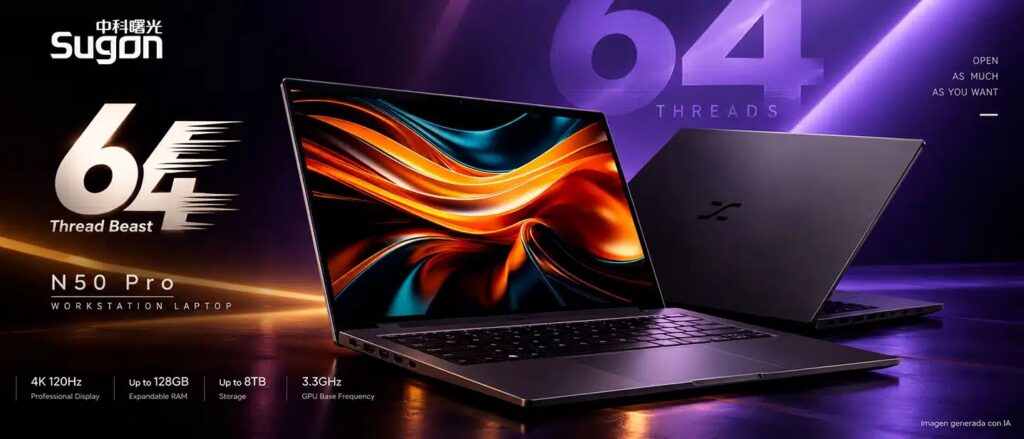 China presume de tener el primer portátil con una CPU de 64 hilos, el Sugon N50 Pro