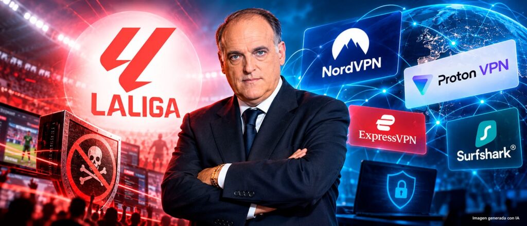 LaLiga quiere acabar con las VPN: pide a la UE vigilar a NordVPN, Proton VPN, ExpressVPN y Surfshark