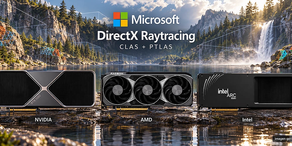 Microsoft prepara el mayor salto del Ray Tracing desde 2018 con CLAS y PTLAS: menos trabajo para la GPU y más detalle, con soporte limitado